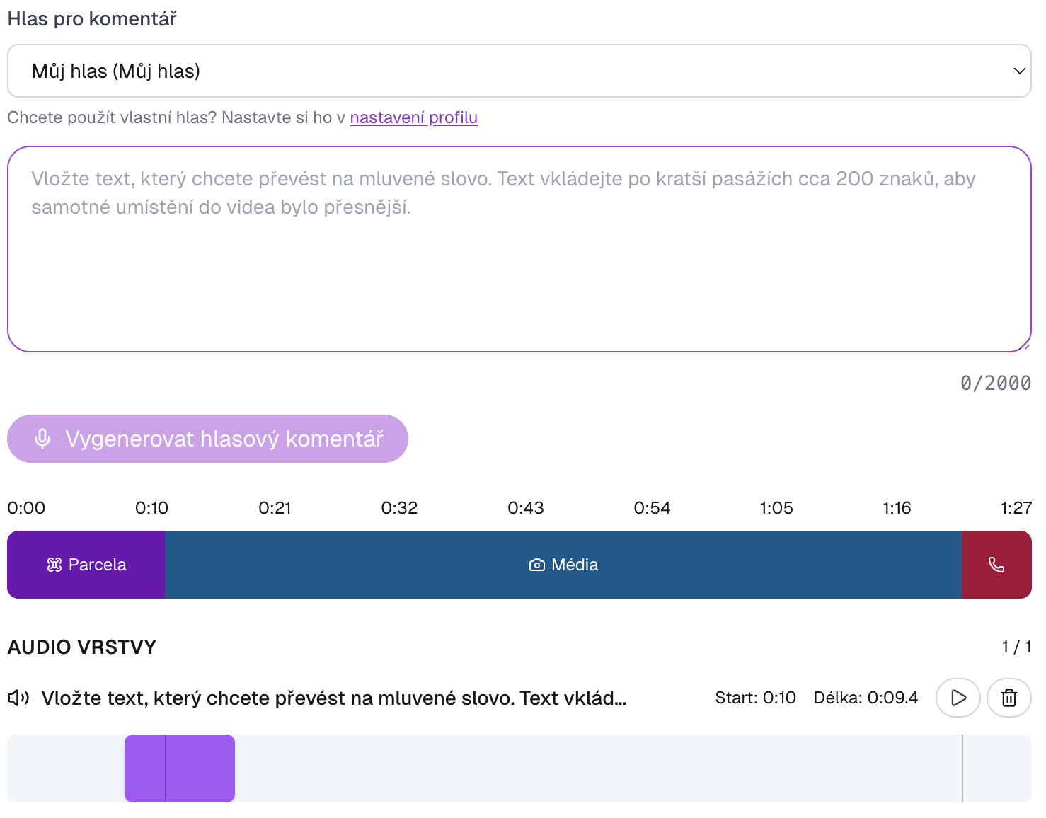 Doplnění mluveného komentáře - screenshot 1