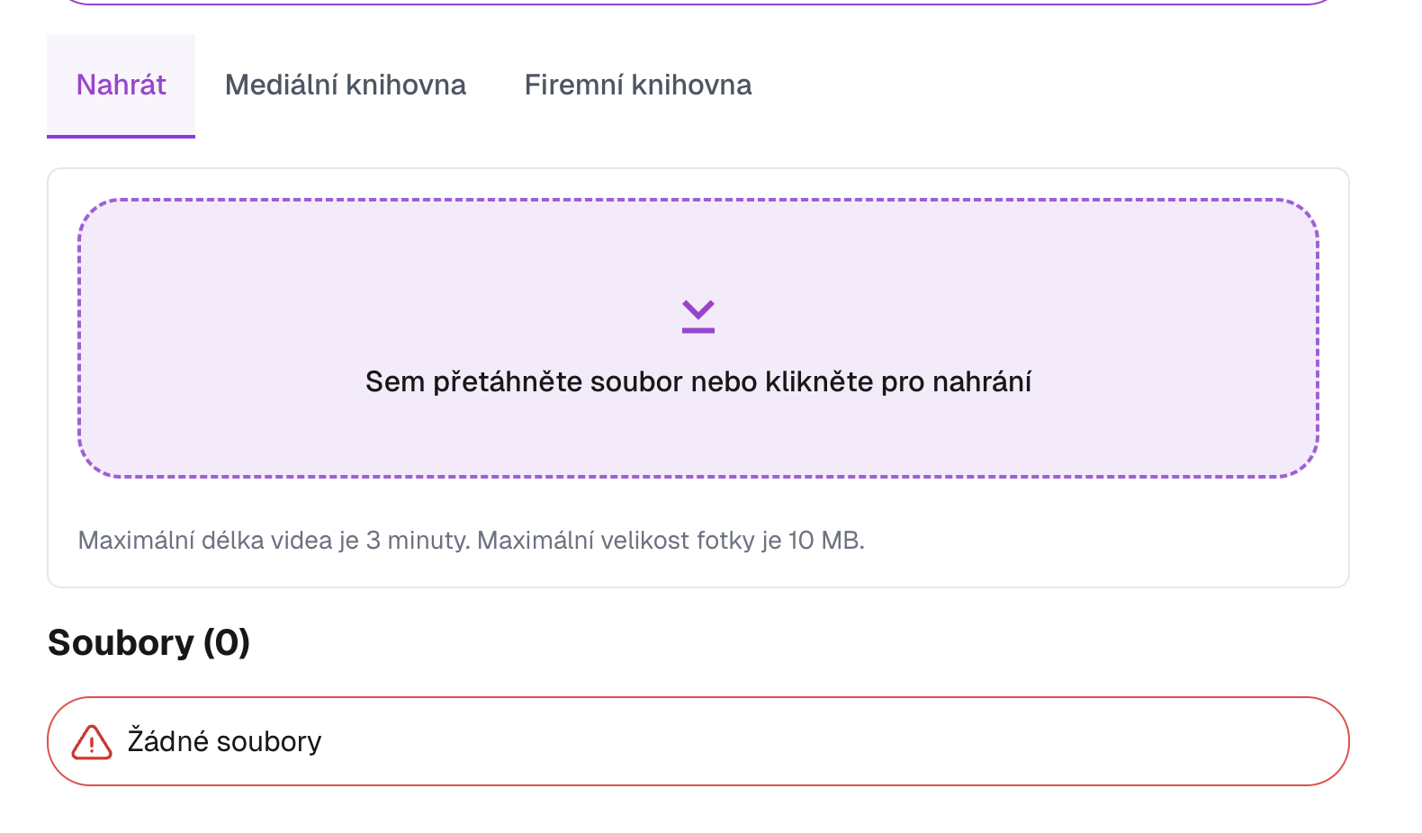Přidání médií - screenshot 1